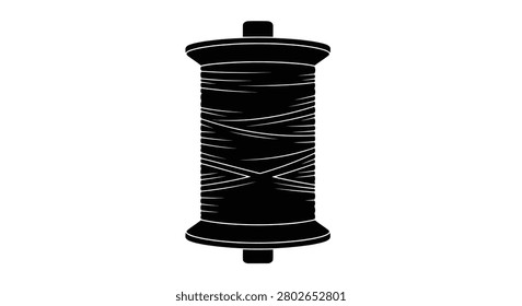 Thread spool silhouette against a white background silhouette