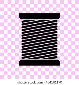 thread spool vector icon - black illustration