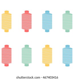 thread spool vector icon - colored set