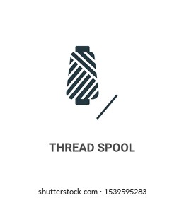 Thread spool vector icon on white background. Flat vector thread spool icon symbol sign from modern sew collection for mobile concept and web apps design.
