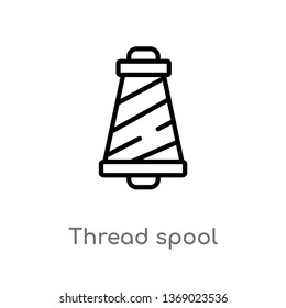 thread spool vector line icon. Simple element illustration. thread spool outline icon from woman clothing concept. Can be used for web and mobile