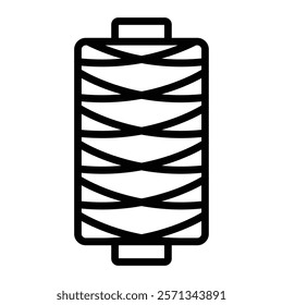 Thread Spool Vector Line Icon Design