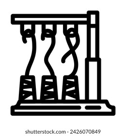 thread spools embroidery hobby line icon vector. thread spools embroidery hobby sign. isolated contour symbol black illustration