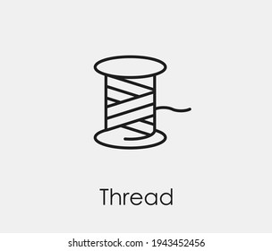 Thread vector icon. Editable stroke. Symbol in Line Art Style for Design, Presentation, Website or Apps Elements. Pixel vector graphics - Vector