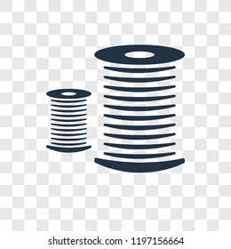 Thread vector icon isolated on transparent background, Thread transparency logo concept