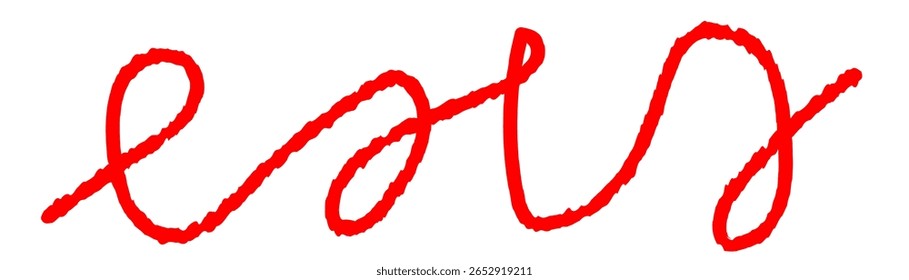 Ícone de vetor de thread. Fio de lã tingido espesso, corda grossa puxada à mão, fio vermelho com linhas de alças ilustração