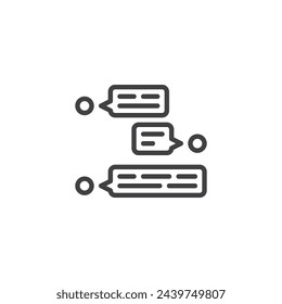 Threaded Conversation line icon. linear style sign for mobile concept and web design. Chat messages outline vector icon. Chat bubbles Symbol, logo illustration. Vector graphics