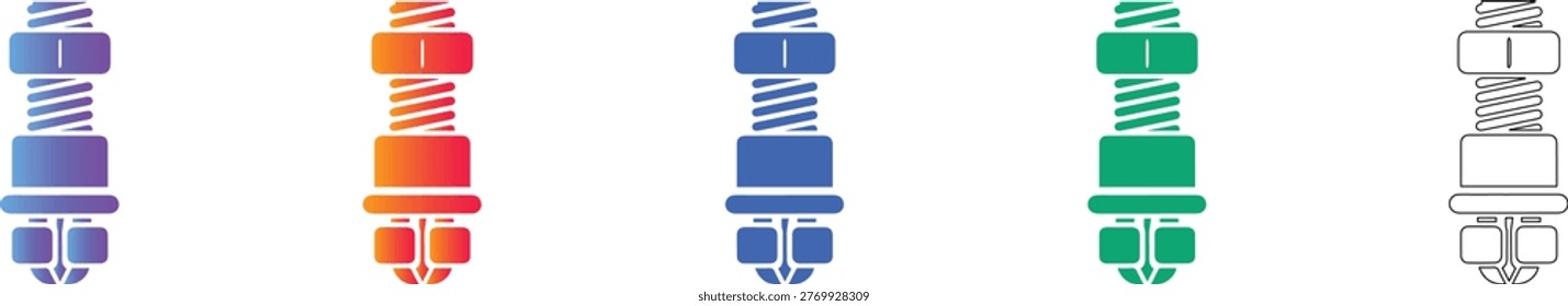 Threaded Fastener Bolt Vector Icon Set vol 1566