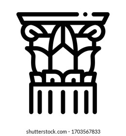 threaded greek column icon vector. threaded greek column sign. isolated contour symbol illustration