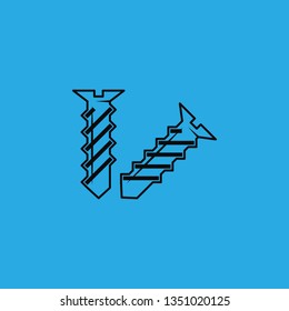 threaded screw icon vector