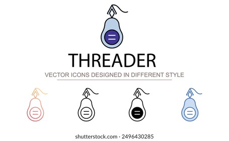 Threader icon design with white background stock illustration