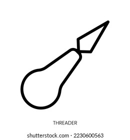threader icon. Line Art Style Design Isolated On White Background