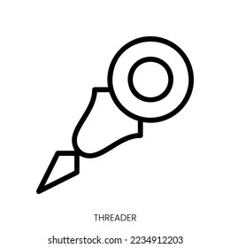 threader icon. Line Art Style Design Isolated On White Background