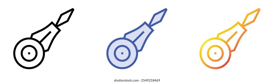 threader icon. Linear, Blue Fill and Gradient Style Design Isolated On White Background