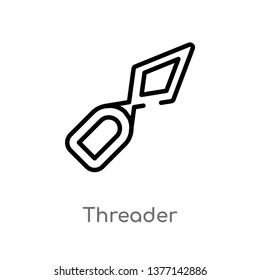threader vector line icon. Simple element illustration. threader outline icon from sew concept. Can be used for web and mobile