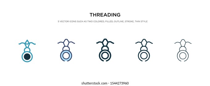 threading icon in different style vector illustration. two colored and black threading vector icons designed in filled, outline, line and stroke style can be used for web, mobile, ui