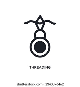 threading isolated icon. simple element illustration from sew concept icons. threading editable logo sign symbol design on white background. can be use for web and mobile