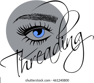 Threading Logo With An Eye And Sketched Eyebrows