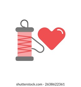 thread-of-love icon vector illustration style