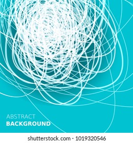 Threads chaos background. Abstract lines composition. Scientific background. Applicable for covers, club poster, placard, title page. Eps10 vector.