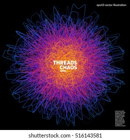 Thread chaos Hintergrund.Abstrakte gewölbte Linien. Wissenschaftlicher Hintergrund. Gilt für Deckblätter, Clubposter, Plakatwand, Titelseite. EPS10-Vektor.
