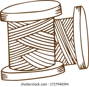 Threads fo needlework, vector illustration isoleted, line