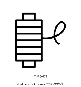 threads icon. Line Art Style Design Isolated On White Background