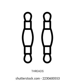threads icon. Line Art Style Design Isolated On White Background