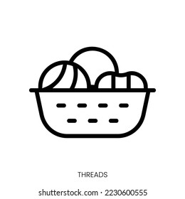 threads icon. Line Art Style Design Isolated On White Background