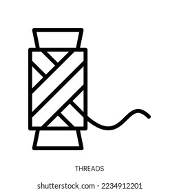 threads icon. Line Art Style Design Isolated On White Background