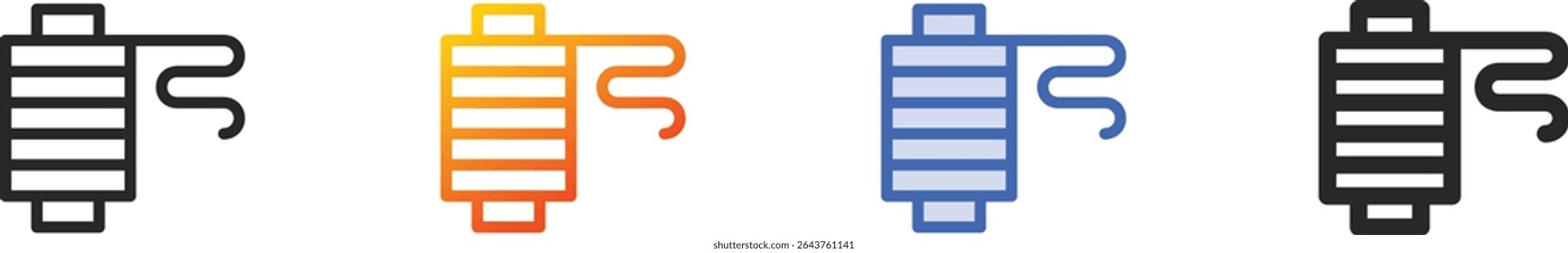 threads icon.Thin Linear, Gradient, Blue Stroke and bold Style Design Isolated On White Background