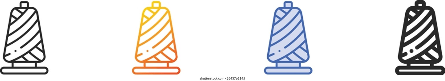 threads icon.Thin Linear, Gradient, Blue Stroke and bold Style Design Isolated On White Background