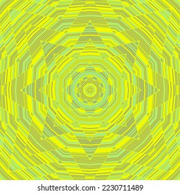 Threads mandala vector seamless pattern. Huichol art ornament design. Mysticism amulet sacred geometry. Harmony wheel mandala background. Decorative multicolored lines shape.