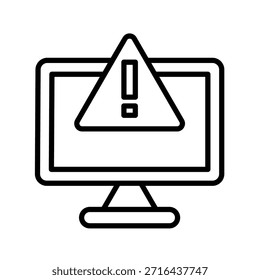 Ilustração do vetor do ícone de contorno de alerta de ameaças