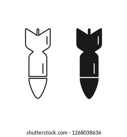 Threat, attack. Vector icon. Bomb.