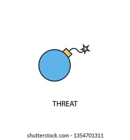 threat concept 2 colored line icon. Simple yellow and blue element illustration. threat concept outline symbol design