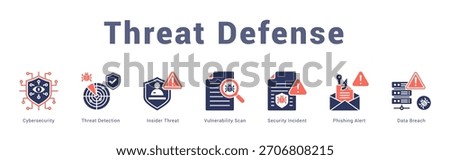 Threat Defense Modern and clean web banner illustration featuring thematic icons for visual communication