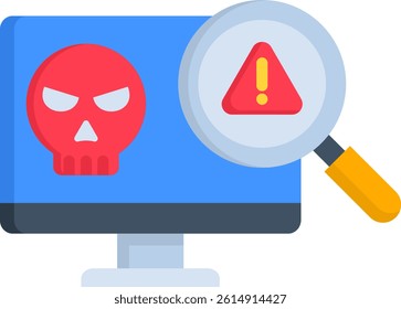 Threat Detection Icon Flat Vector Illustration