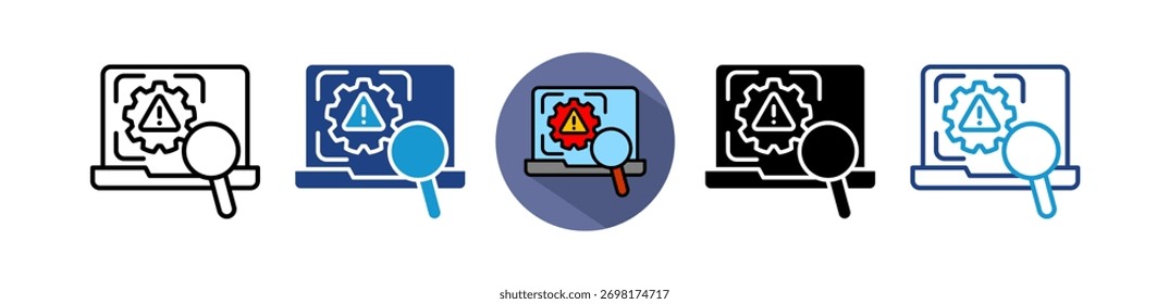 Ícone de detecção de ameaças - Ilustração de vários vetores