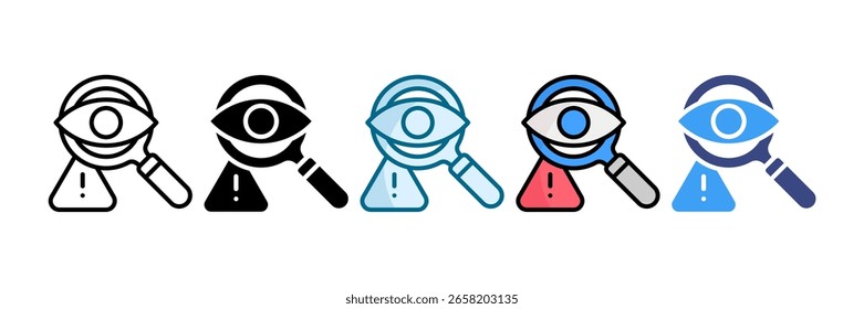 Conjunto de ícones de detecção de ameaças - Conjunto de vários estilos