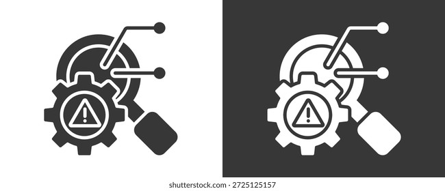 Threat Detection Icon Set Vector Collection Isolated In Black And White