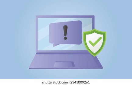 Threat detection response icon, cyber security, attack caution cloud.on blue background.Vector Design Illustration.