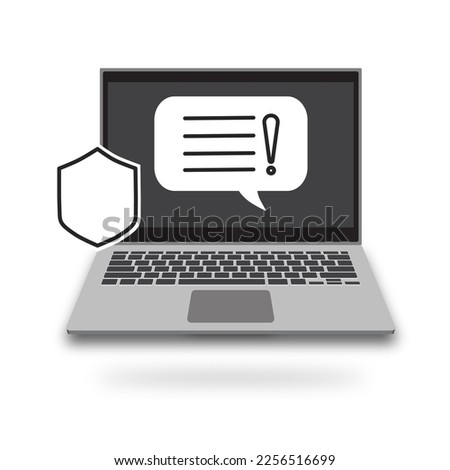 Threat detection response icon, cyber security, attack warning cloud, symbol on white background - editable stroke vector illustration.