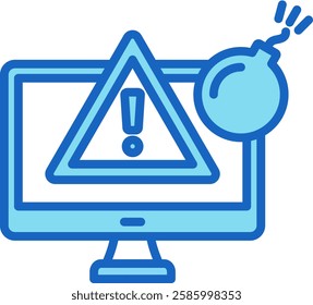 Threat Icon Blue Vector Illustration