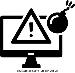 Threat Icon Glyph Vector Illustration