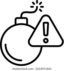 Threat Icon Line Vector Illustration