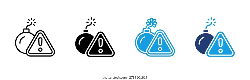 Threat icon multiple style collection