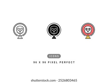 Threat Icon. Risk Caution Alert Pictogram Graphic Illustration. Isolated Simple Line Icon For Infographic, App and Web Button.