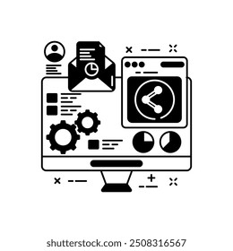 Ícone de glifos do Threat Intelligence, ilustração de vetor