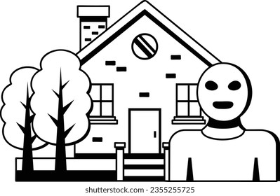Threat of life Vector Icon Design, Natural disaster Symbol, Environmental Conservation Sign, Act of God Stock Illustration, burglars break into home Concept